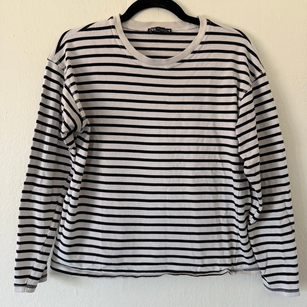 Zara Striped Crew Neck long sleeve shirt